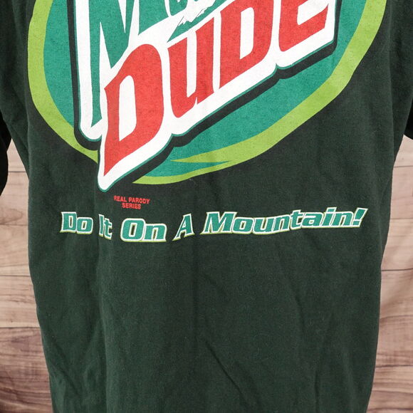 VINTAGE REAL PARODY SERIES MOUNTAIN DUDE PARK CITY UTAH MOUNTAIN DEW TSHIRT L - Picture 5 of 6
